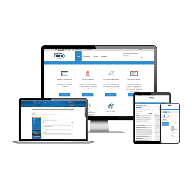 HR Hero dashboard on pc, laptop, and mobile devices